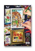 Danko Toys Раскраска по номерам. Pencil by numbers. Тигры, 5 шт.