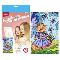 Набор для творчества LORI Картина по номерам ВОЛШЕБНЫЕ ИСТОРИИ Романтичная кошечка, для малышей