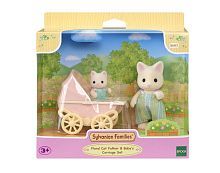 Набор Цветочные котики – папа и малыш в коляске